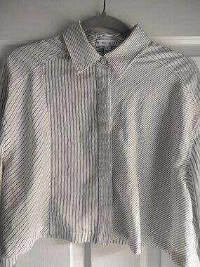 Miou Muse Cropped Button Down Shirt